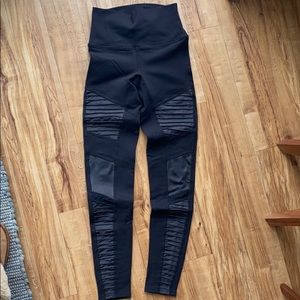 Alo High Rise Black Moto Leggings